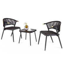 3 Pieces Patio Rattan Furniture Set for Backyard Poolside-Brown and Blac... - $207.25