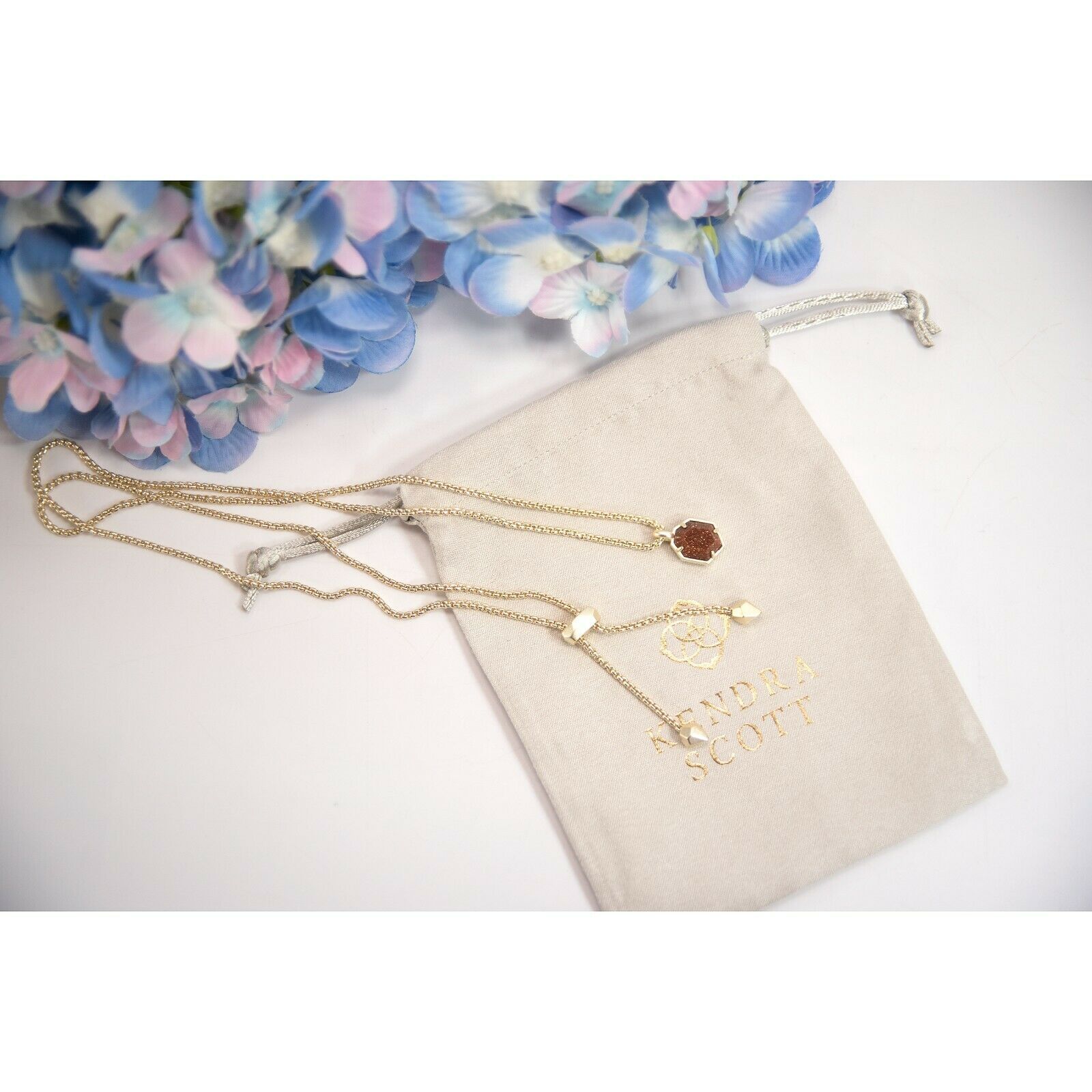 Kendra Scott Teo Gold Goldstone Pendant Long and 36 similar items