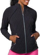 Nwt Ladies Jo Fit Black Full Zip Quilted Golf Duo Storm Jacket Vest M Xl Xxl - £62.90 GBP