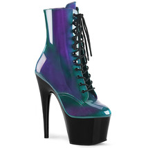 PLEASER ADORE-1020SHG Sexy 7&quot; Heel Green Purple  Platform Women&#39;s Ankle Boots - £73.50 GBP