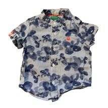 United Colors Of Benetton Boys Blue Floral Striped Short-Sleeve Button-U... - $274.67 MXN