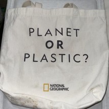 NATIONAL GEOGRAPHIC Soft shopping Bag “planet Or Plastic” Fish Plastic B... - $16.61