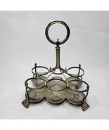 Antique Silverplate Spice Rack Jar Caddy Drink Caddy 6 Place - £25.08 GBP