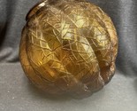 Vintage Amber Mid Century Crackled Glass Globe Light Cover Shade - $48.51