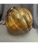 Vintage Amber Mid Century Crackled Glass Globe Light Cover Shade - £38.14 GBP