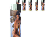 Italian Pin Up Girl D9 Lighters Set of 5 Electronic Refillable Butane  - $15.79