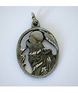 Vintage 1996 Wolf Howling At Moon Charm Siskiyou Necklace Bracelet Pewte... - £9.99 GBP