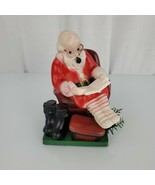 Vintage Plastic Blow Mold Santa Claus Sitting on Sofa Chair Boots - £31.28 GBP