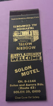 Vintage Matchbook Cover Matchcover Solon Motel  OH - £2.05 GBP