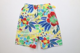 Deadstock Vintage 70s Streetwear Mens Medium Rainbow Flower Surfing Shor... - £48.44 GBP