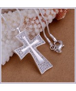 Royal Crusades Cross Pave&#39; Set Diamonds 925 Sterling Silver Pendant Neck... - €80,45 EUR