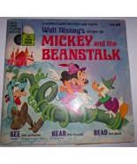 Vtg Disneyland Records &amp; Book Mickey &amp; The Beanstalk 33 ⅓ Playing Record... - $8.17 CAD