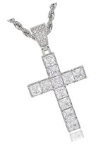 Necklace for Men, Cubic Zirconia Crucifix 24 - £128.39 GBP
