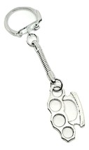 Knuckle Duster Keyring Key Charm Snake Chain Clip Unisex Alternative UK - $3.83