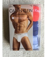 CALVIN KLEIN UNDERWEAR 3 PACK MANS HIP BRIEFS MEDIUM Red Blue Baby Blue ... - £18.00 GBP