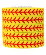 5 Softball Wristbands - Silicone Bracelets - Debossed Quality Wrist Bands - $183.80 MXN