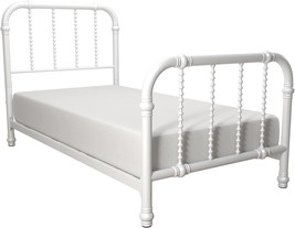 Dhp Jenny Lind Kids Metal Bed Frame In Twin Size With White Toy Storage Underbed - $212.96