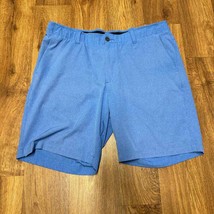 Under Armour Mens Light Blue Heat Gear Rubber Waist Golf Shorts Size 38 - $31.68