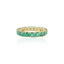 18K Gold Cushion Cut Emerald Band - £1,435.59 GBP