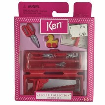 Mattel 1998 Barbie Ken Special Collection Tool Box Set Accessories New I... - $32.68