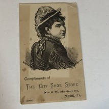 City Shoe Store Victorian Trade Card York Pennsylvania VTC 2 - £4.66 GBP