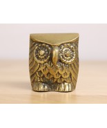 Vtg Brass Owl Mini Figure Paperweight Mid Century 1.75&quot; Tall - $16.23 CAD