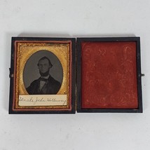 Antique 1800s US Civil War Ambrotype Photo Picture in Frame Case 2.5x3&quot; ... - £63.03 GBP