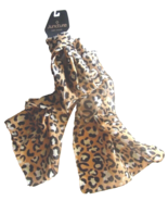 Juncture Brown Black White Leopard Poly Scarf 60&quot; x 11&quot; New W/ Tags - £6.95 GBP