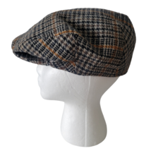 Vintage KANGOL Classic Wool Blend Plaid Cabbie Newsboy Flat Cap Size Large - £14.78 GBP