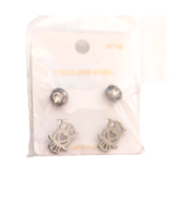 New KCY 2 Pair  Stainless Steel Earrings for Teens/Girls Owls /Crystal S... - £7.12 GBP