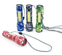Flipo Set of 4 Rechargeable Flashlights with USB Cable in Camo - £33.32 GBP