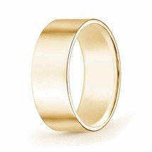 ANGARA High Polished Flat Surface Classic Wedding Band in 14K Solid Gold - £616.56 GBP