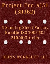 Project Pro AJ54 - 80/100/150/240/400 Grits - 5 Sandpaper Variety Bundle I - $4.99