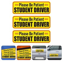 3 Pcs Car Stickers Magnetic New Driver Reusable Student Window Reflective Safety - £39.32 GBP