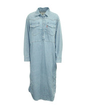 Ganni X Levi&#39;s Denim Shirt Dress In Cotton Women Light Blue Xs - $159.60