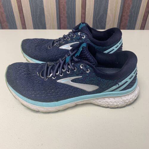 Primary image for Brooks Ghost 11 Womens Size 7.5 Running Shoes Navy Blue Teal Sneakers