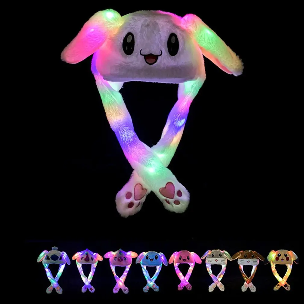 Play 1pcs Kawaii Plush LED Glowing Rabbit Ears Hat Lovely Luminous Play Adult Pl - £23.18 GBP