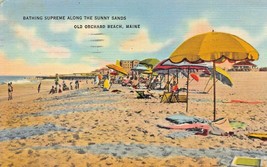 Old Orchard Beach Maine~Bathing Supreme Along The Sunny Sands ~1944 Pmk Postcard - £6.00 GBP