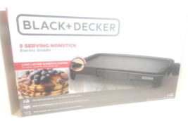 BLACK+DECKER ® GD2051B 8-Serving Family-Sized Nonstick Electric Griddle, Large - £29.61 GBP