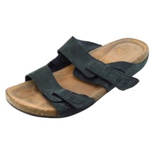 Clarks artisan Sz 10 M Black Slide Leather Women Sandals 26100645 - £15.78 GBP