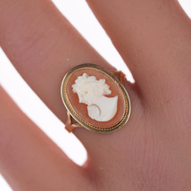 sz6.25 Vintage 14k gold shell cameo ring - £129.07 GBP
