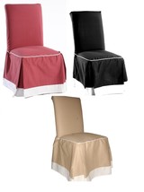 Pair of Cotton Solid Corded Full Dining Chair Slip cover Tie Back in 3 C... - $727.15 MXN