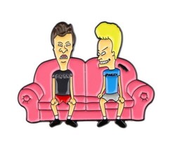 Beavis &amp; Butthead Animated TV Sitting on A Couch Enamel Metal Pin NEW UN... - £6.13 GBP