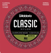 DAddario EJ27N 1/2 Size Scale Classical Guitar Clear Nylon Strings - £14.38 GBP