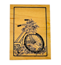 Great Impressions Framed Bicycle Bike Flowers Rubber Stamp F390 - £11.95 GBP