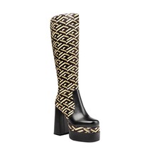 Sexy Women&#39;s High Heeled Thick Platform Ankle Boots with Metal Decoration Zipper - £130.79 GBP