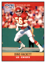 1990 Pro Set Dino
  Hackett   Kansas City Chiefs Football
  Card GMMGA - $0.50