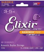 Elixir Nanoweb Acoustic 12 String Light - £23.53 GBP
