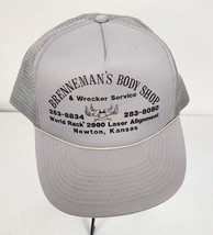 Vintage Foam &amp; Mesh Trucker&#39;s Cap / Hat GRAY Snapback Kansas Body Shop W... - £7.46 GBP