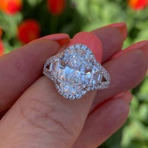 Igi 3.03 KT E-VS1 Ovale Laboratrio Cresciuta Diamante Fidanzamento Anello 14K - £3,773.86 GBP